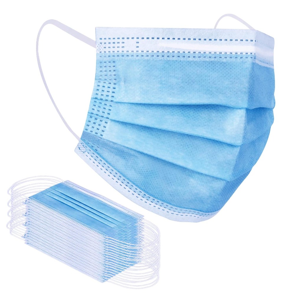 Disposable Mask Blue - Синие одноразовые маски для лица, 100