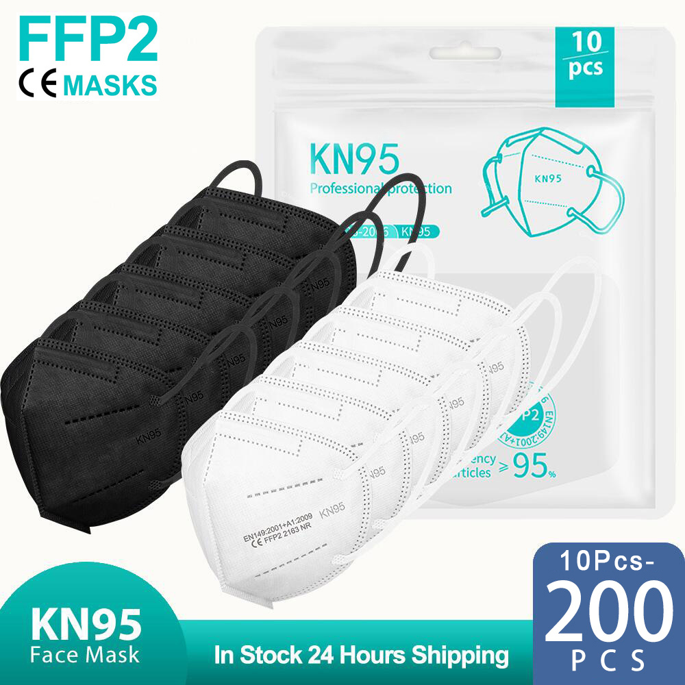 Disposable Surgical Mask - 10-200 шт. mascarillas fpp2 черная KN95