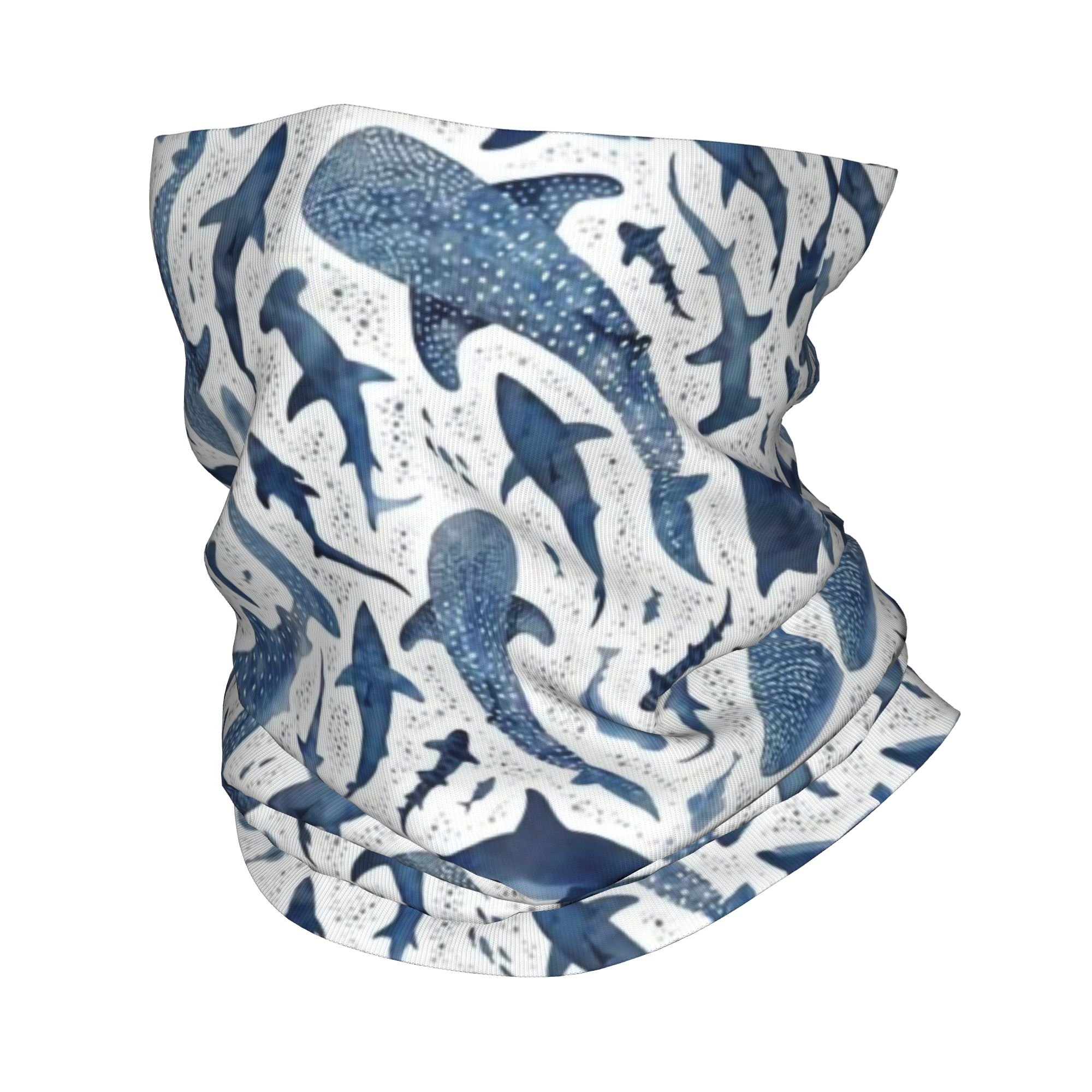 Neck Gaiter Face Cover - Пользовательские синие акварельные банданы с изображением