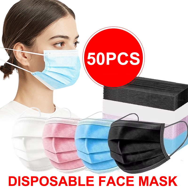 Disposable Mask Blue - 50 шт. 3-слойная маска, маски для