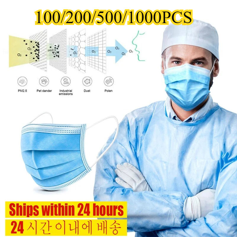 Disposable Mask Blue - 3-слойная одноразовая маска для лица -