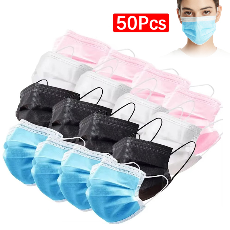 Disposable Mask Blue - 50 шт. 3-слойная маска, маски для