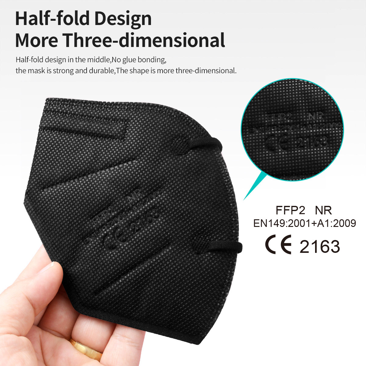 5 слоев FFP2 маски одобренные  – обзор и цена Black Face Mask Pack