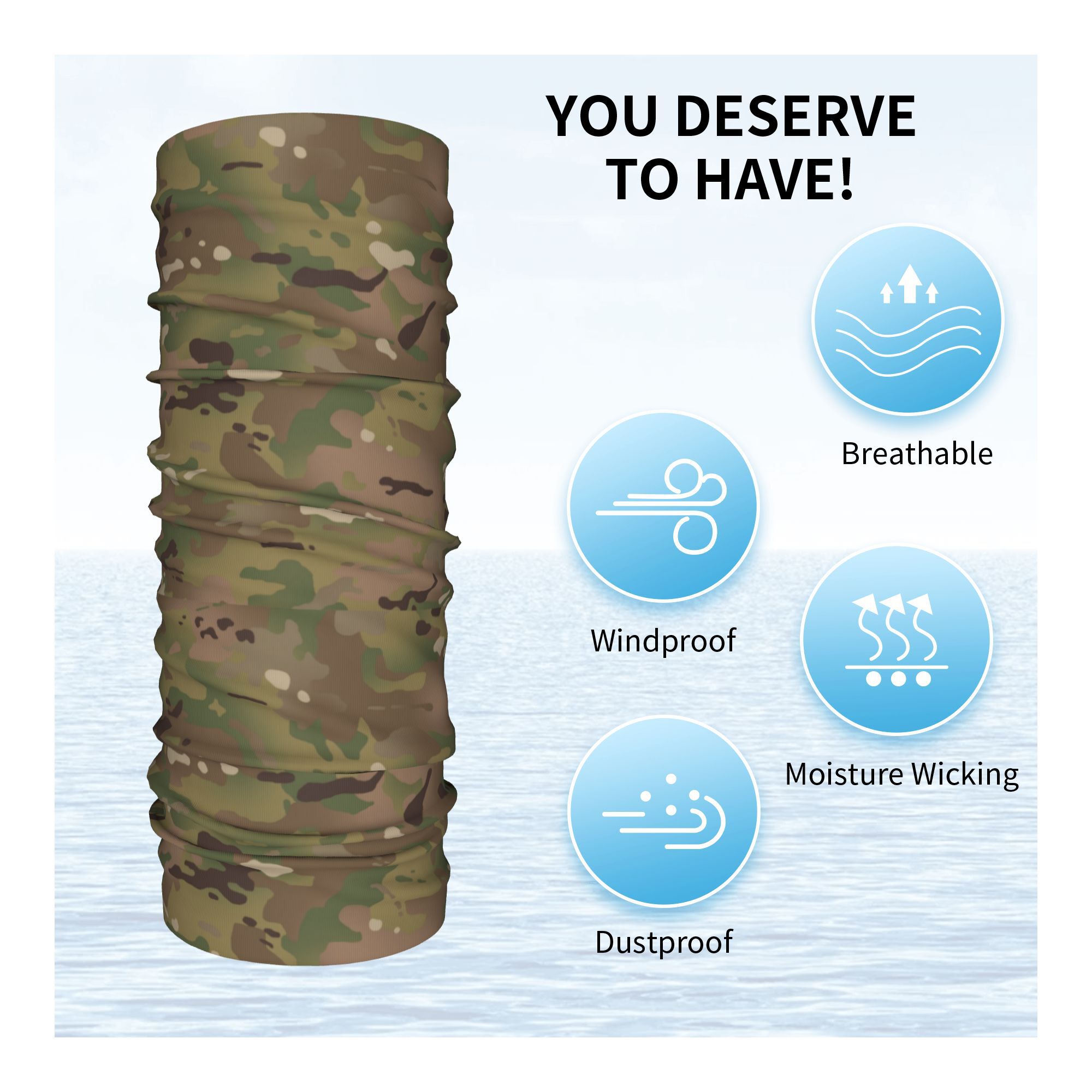 Пользовательский военный камуф – обзор и цена Neck Gaiter Face Cover